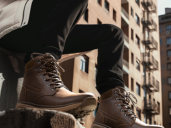 Men's Vegan Leather Hiking Boots-NORTIV 8